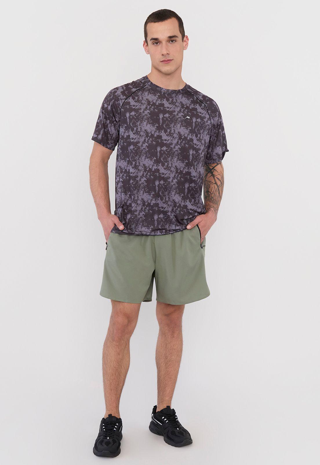 Polera Hombre Deportiva Full Print Mesh Negro Corona-3