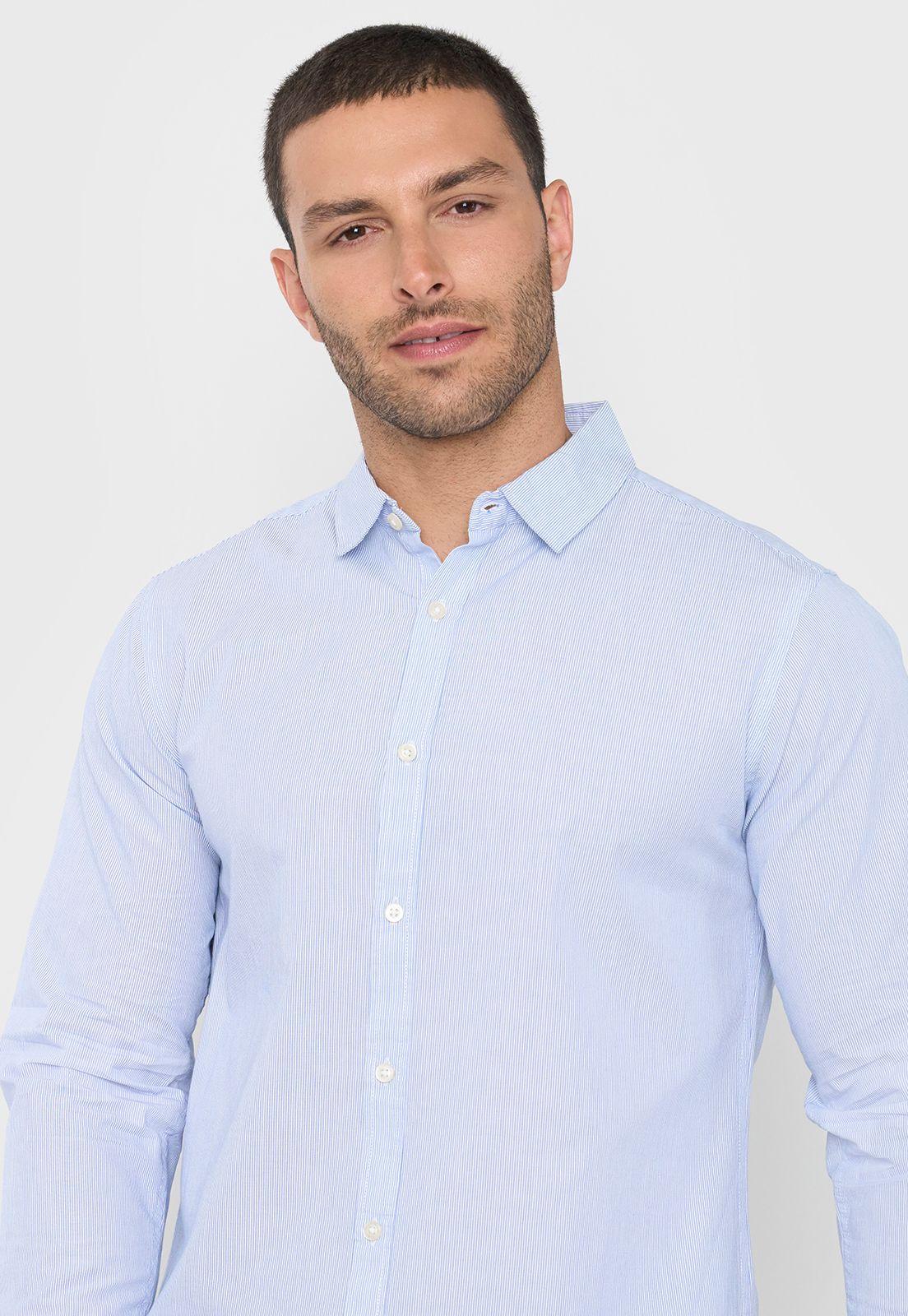 Camisa Hombre Rayas Blanco Corona-2