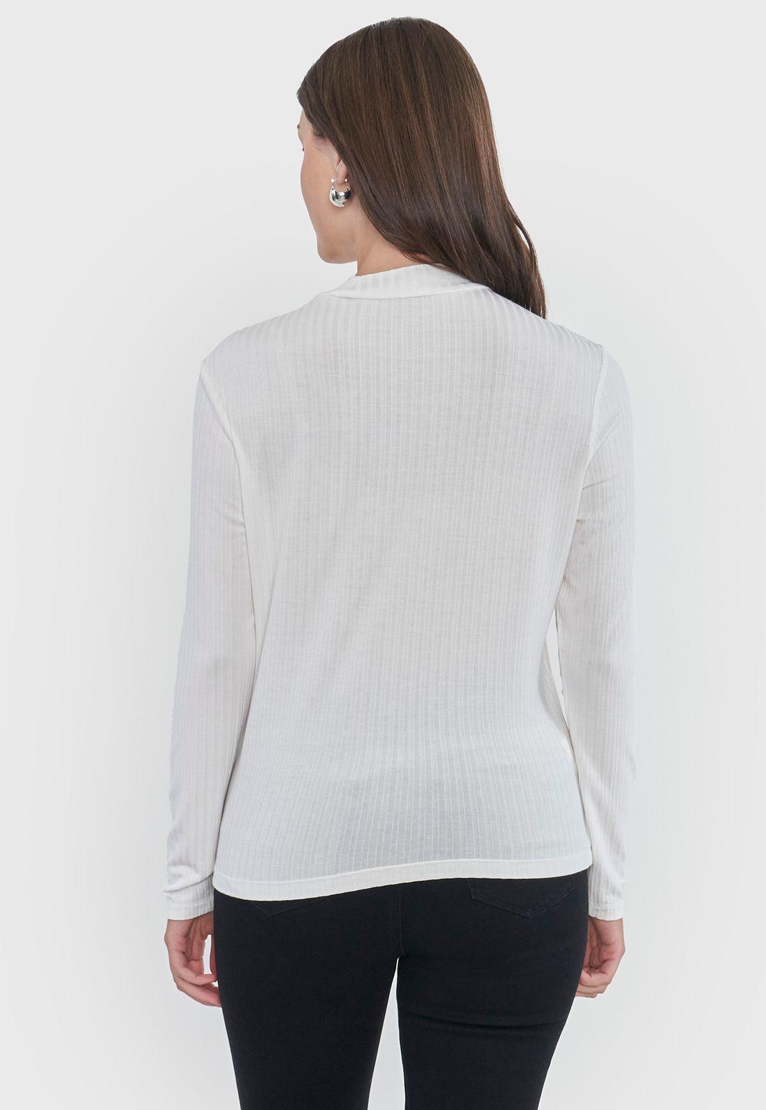 Polera Mujer Beatle Rib Blanco Corona-1