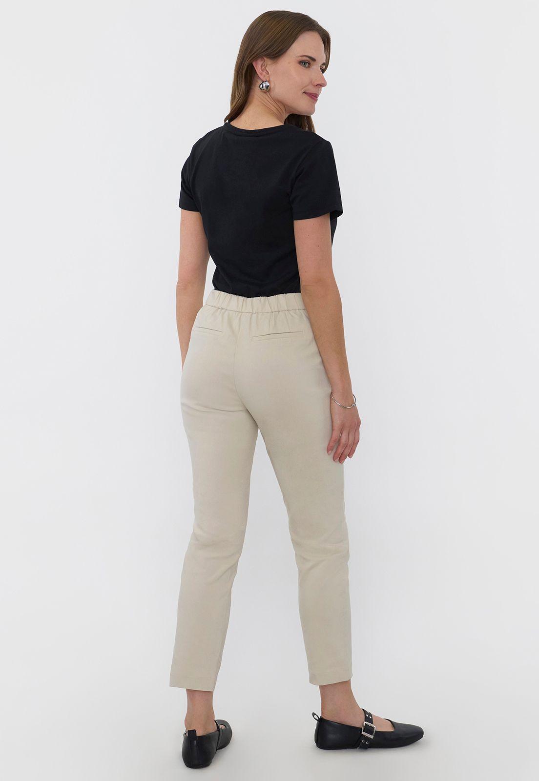 Pantalón Mujer Básico Beige Liso Corona-2