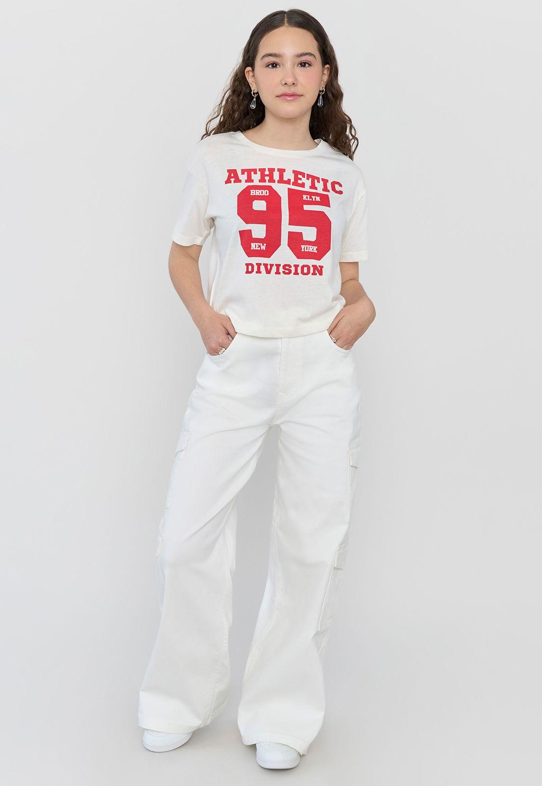 Jeans Niña Cargo Sporty Blanco Corona-0