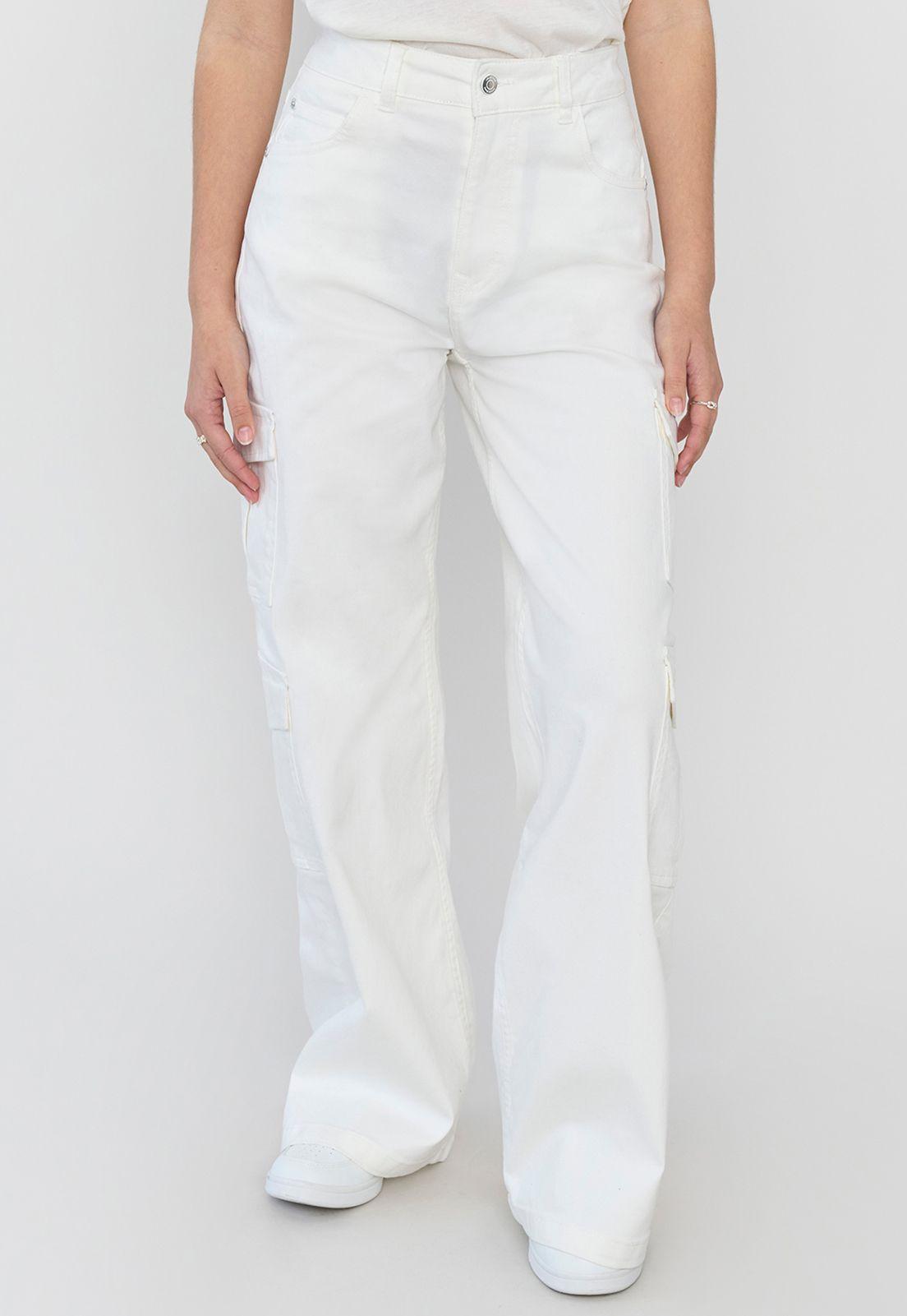 Jeans Niña Cargo Sporty Blanco Corona-1