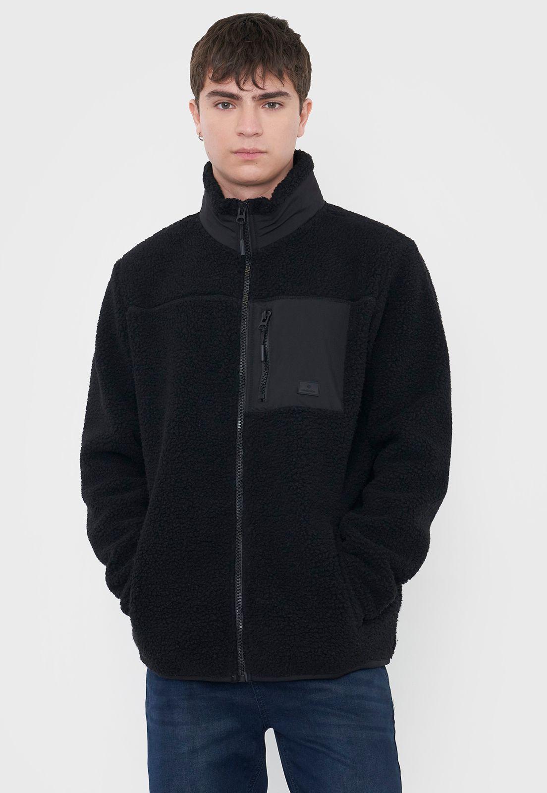 Casaca Hombre Sherpa Full Zipper Negro Corona-0