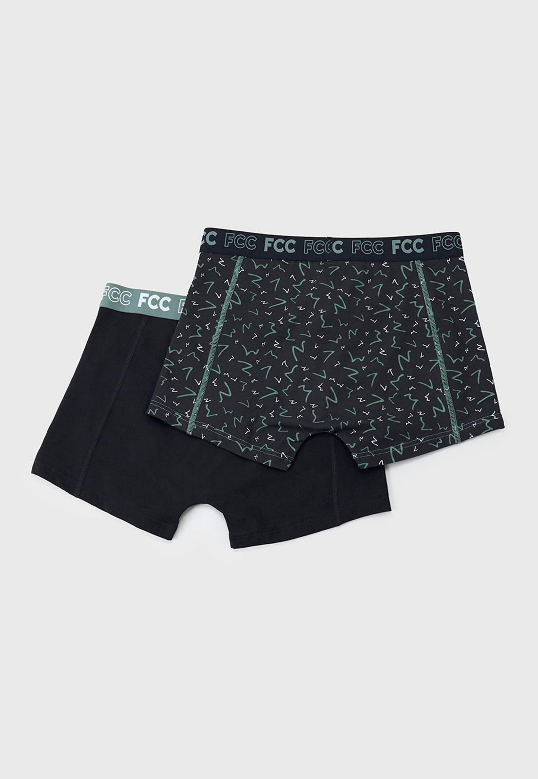 Bóxer Hombre Bipack Mix Print Negro Corona-1