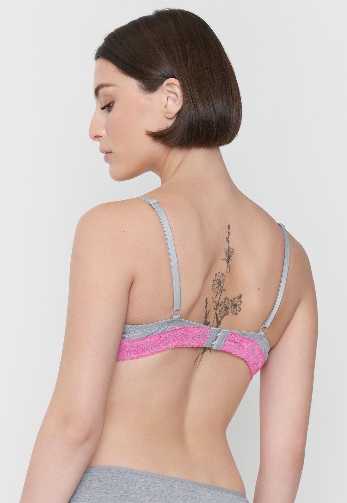 Sostén Mujer Cotton Copa B Gris Melange Corona-1