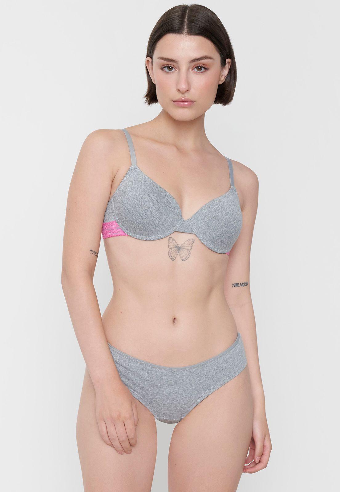 Sostén Mujer Cotton Copa B Gris Melange Corona-3