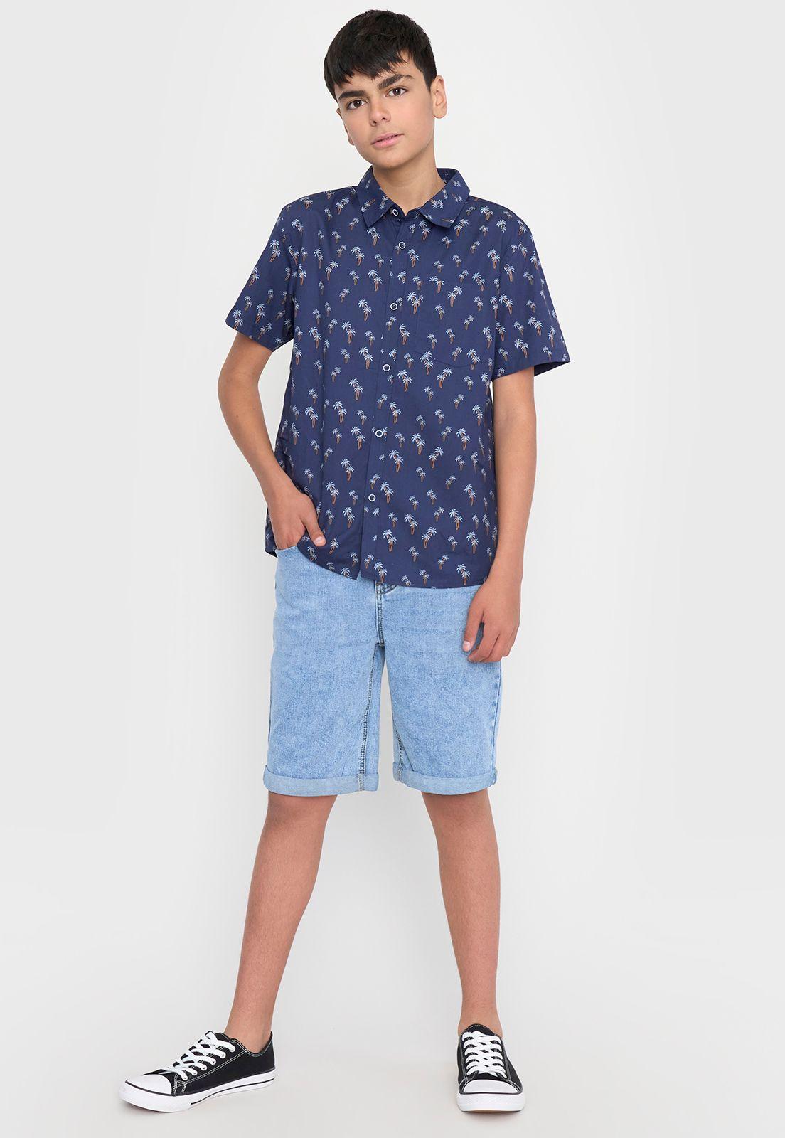Camisa Niño Teen Fullprint Azul Corona-3
