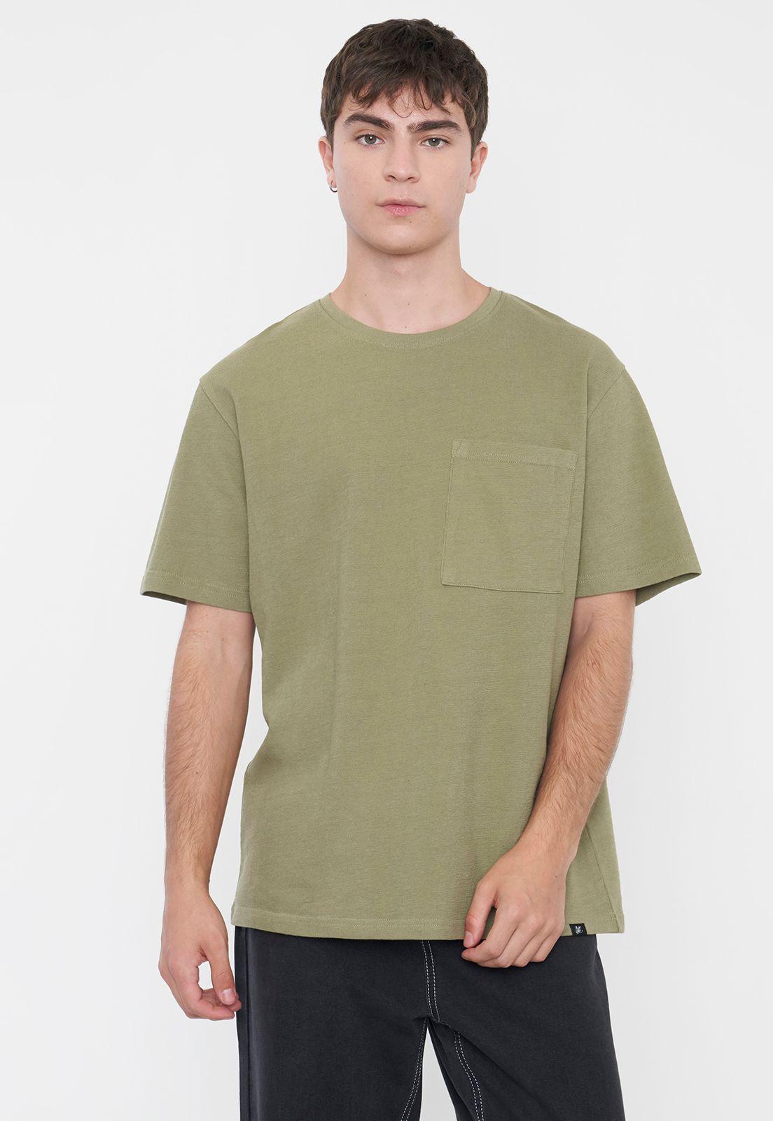 Polera Hombre Tejida Bolsillo Verde Corona-0