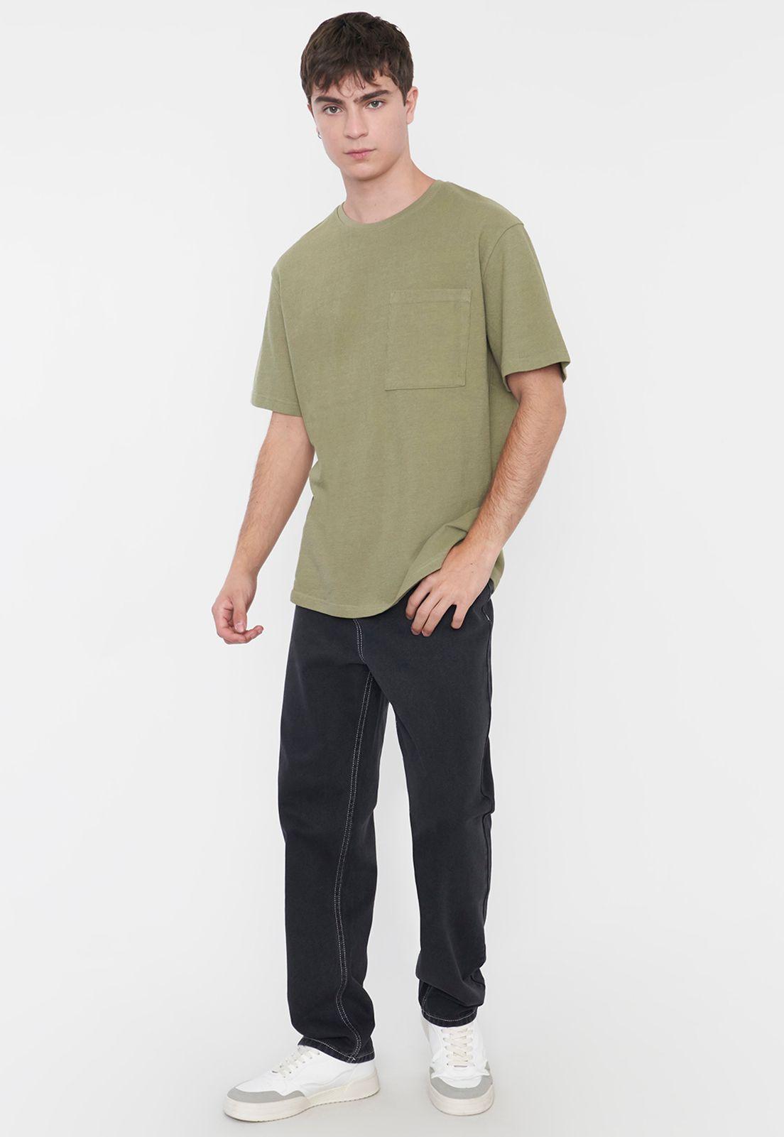 Polera Hombre Tejida Bolsillo Verde Corona-3