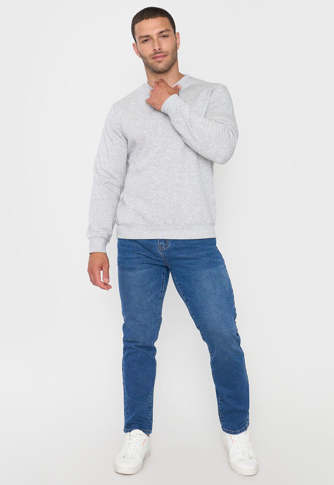 Polerón Hombre R-Neck Costura Gris Corona-3