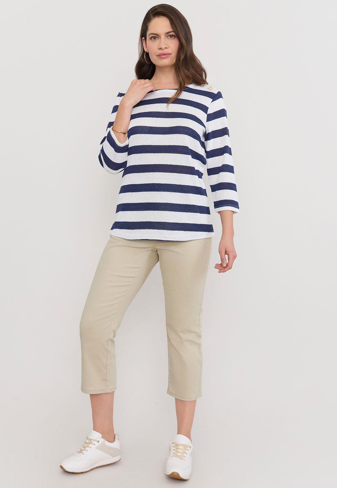 Sweater Mujer Cerrado Botones Ecru Corona-3