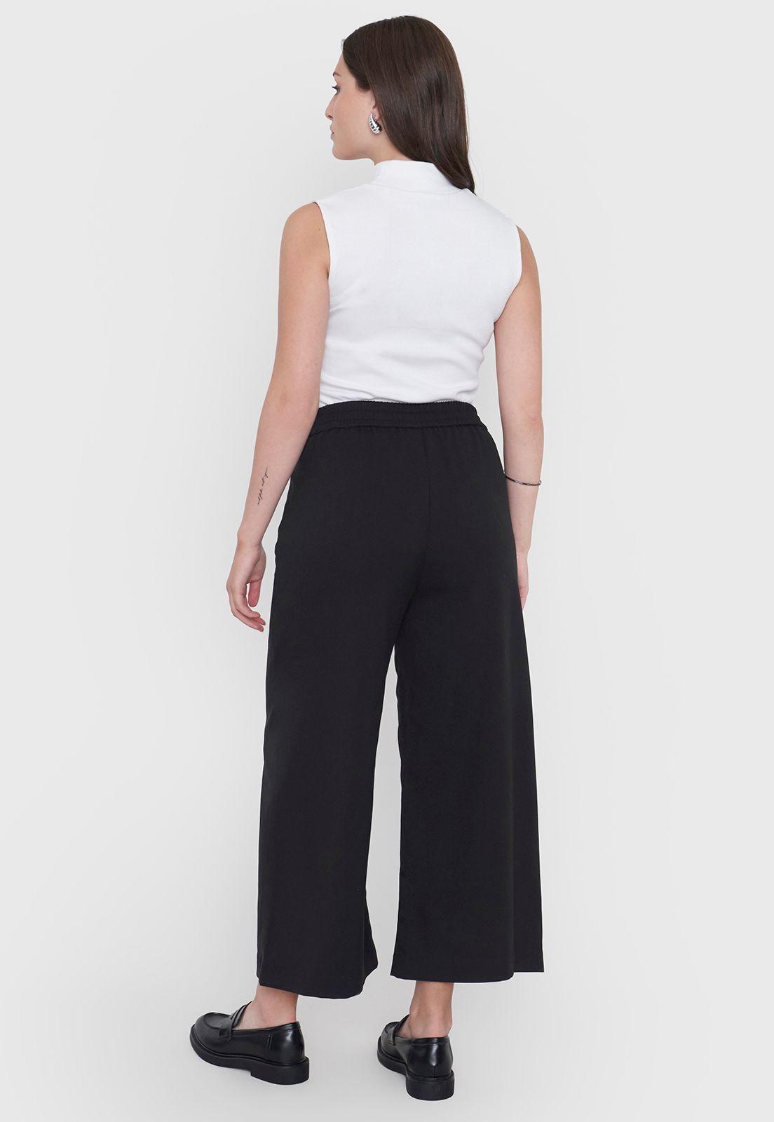 Pantalón Mujer Liso Negro Culotte Corona-2