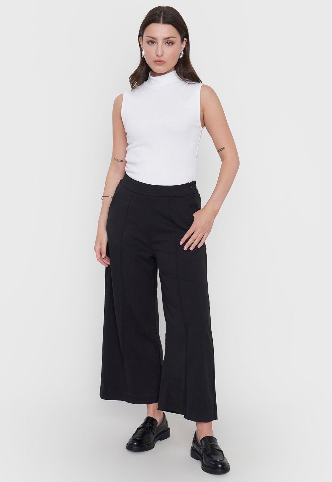 Pantalón Mujer Liso Negro Culotte Corona-3