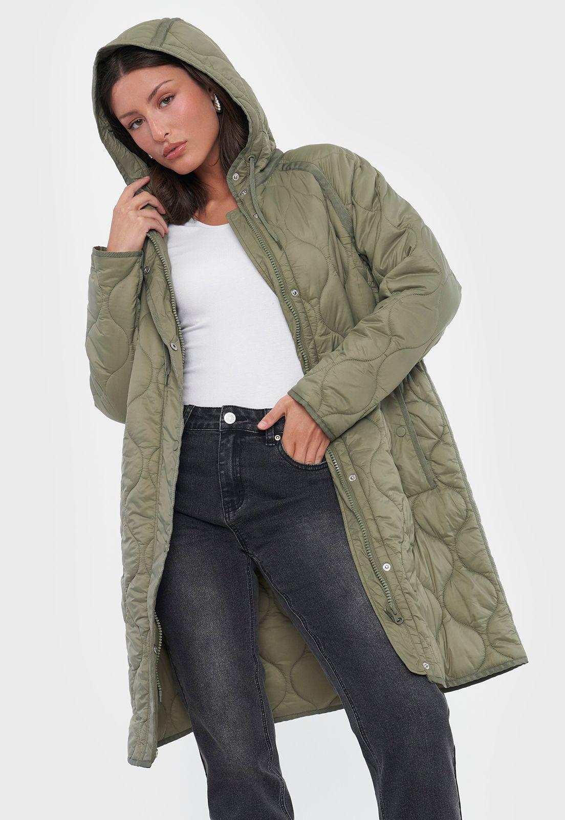 Parka Mujer Larga Quilt Verde Oliva Corona-0