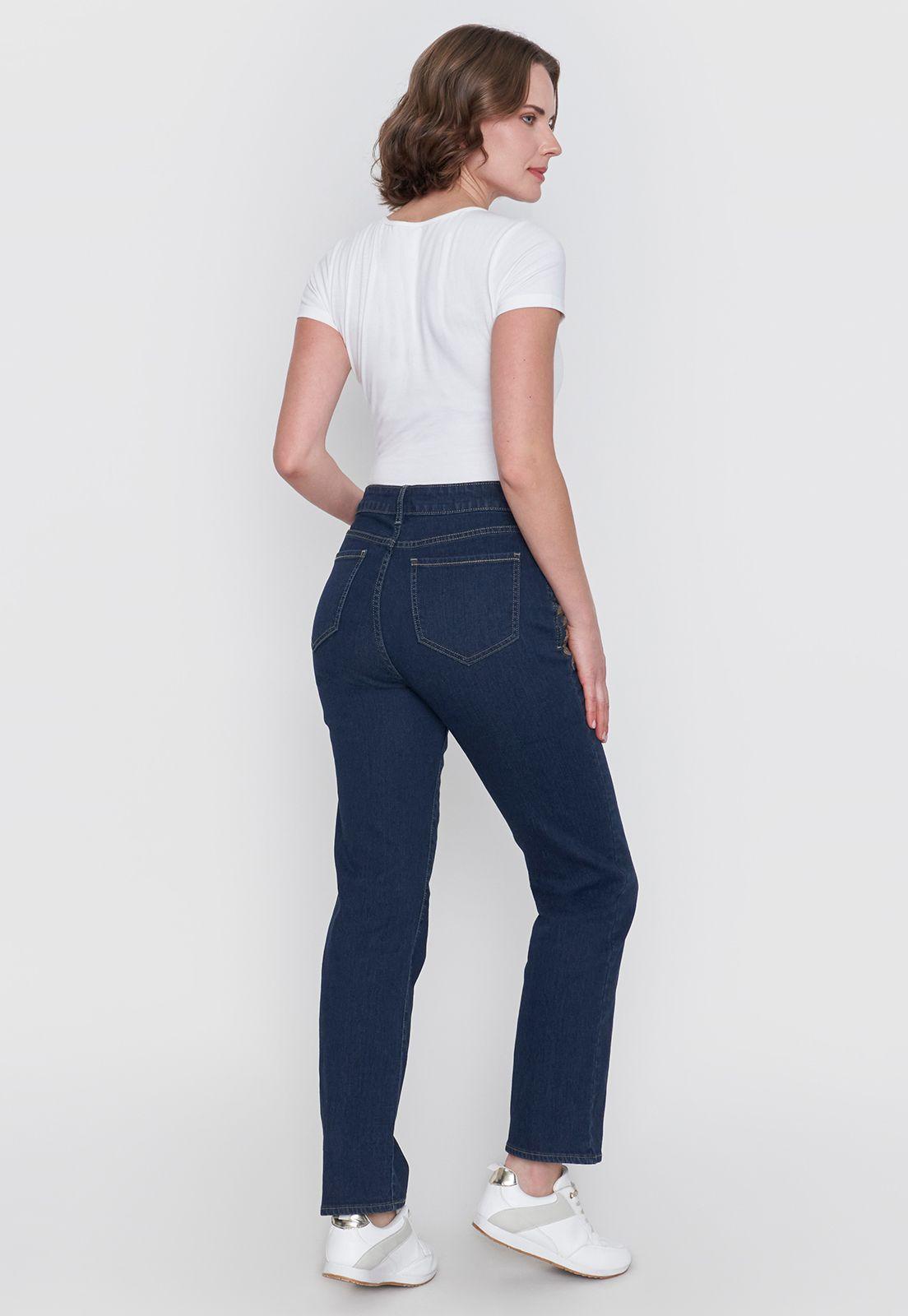 Jeans Mujer Detalle Azul Oscuro Corona-2