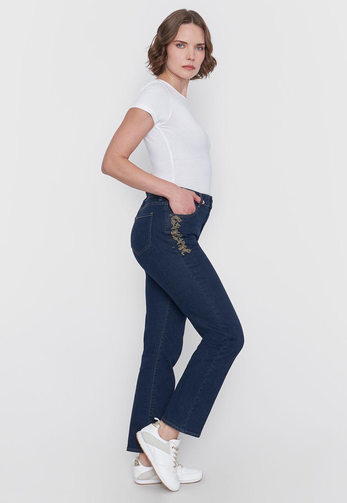 Jeans Mujer Detalle Azul Oscuro Corona-3