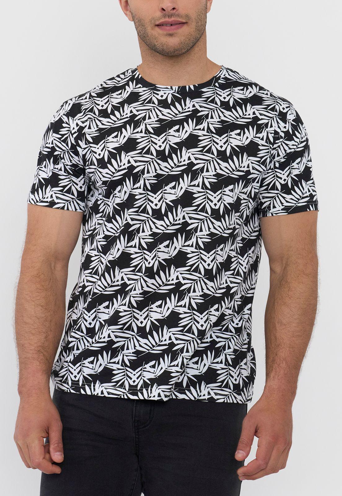 Polera Hombre Full Print I Color Negro Corona-2