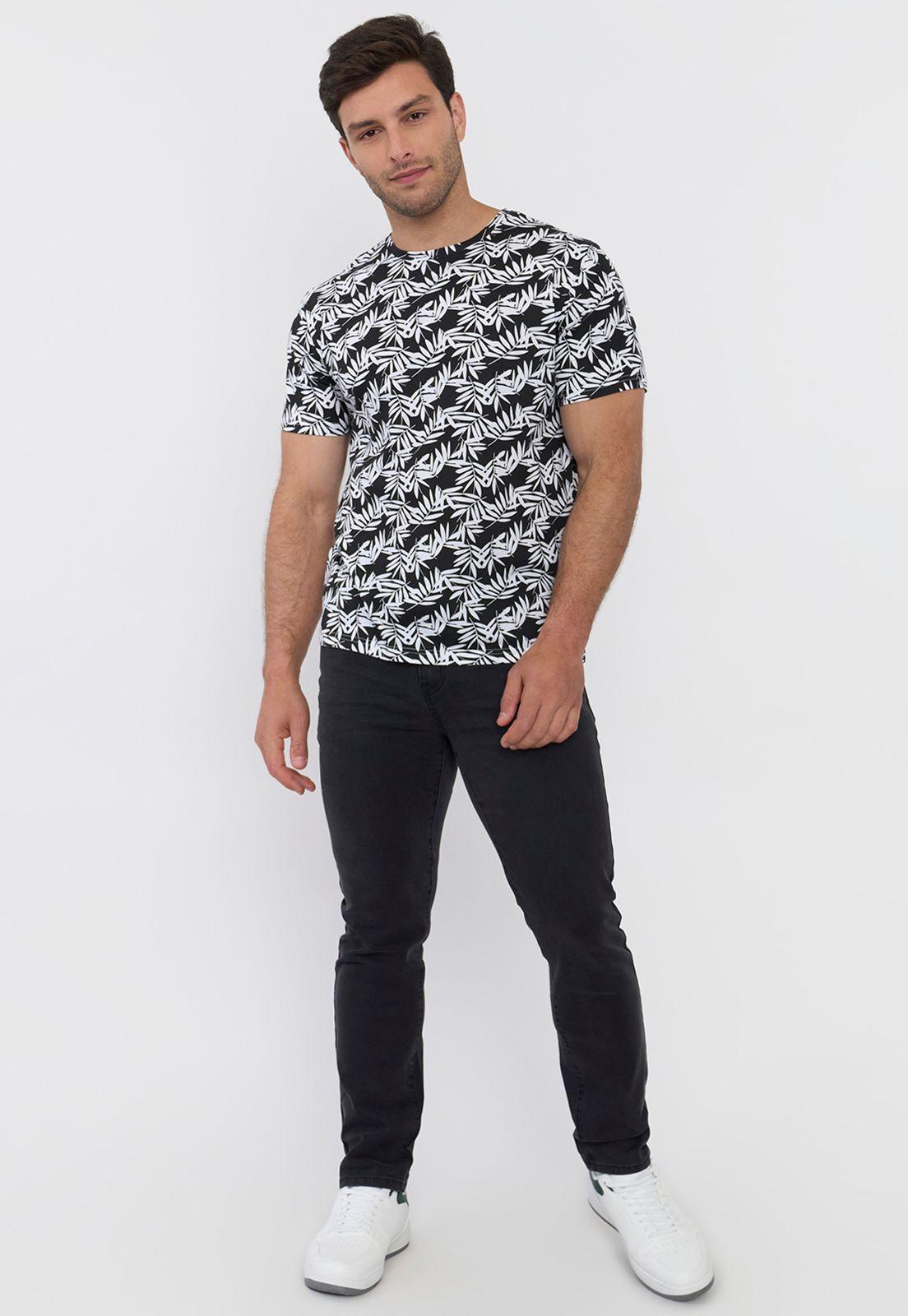Polera Hombre Full Print I Color Negro Corona-3