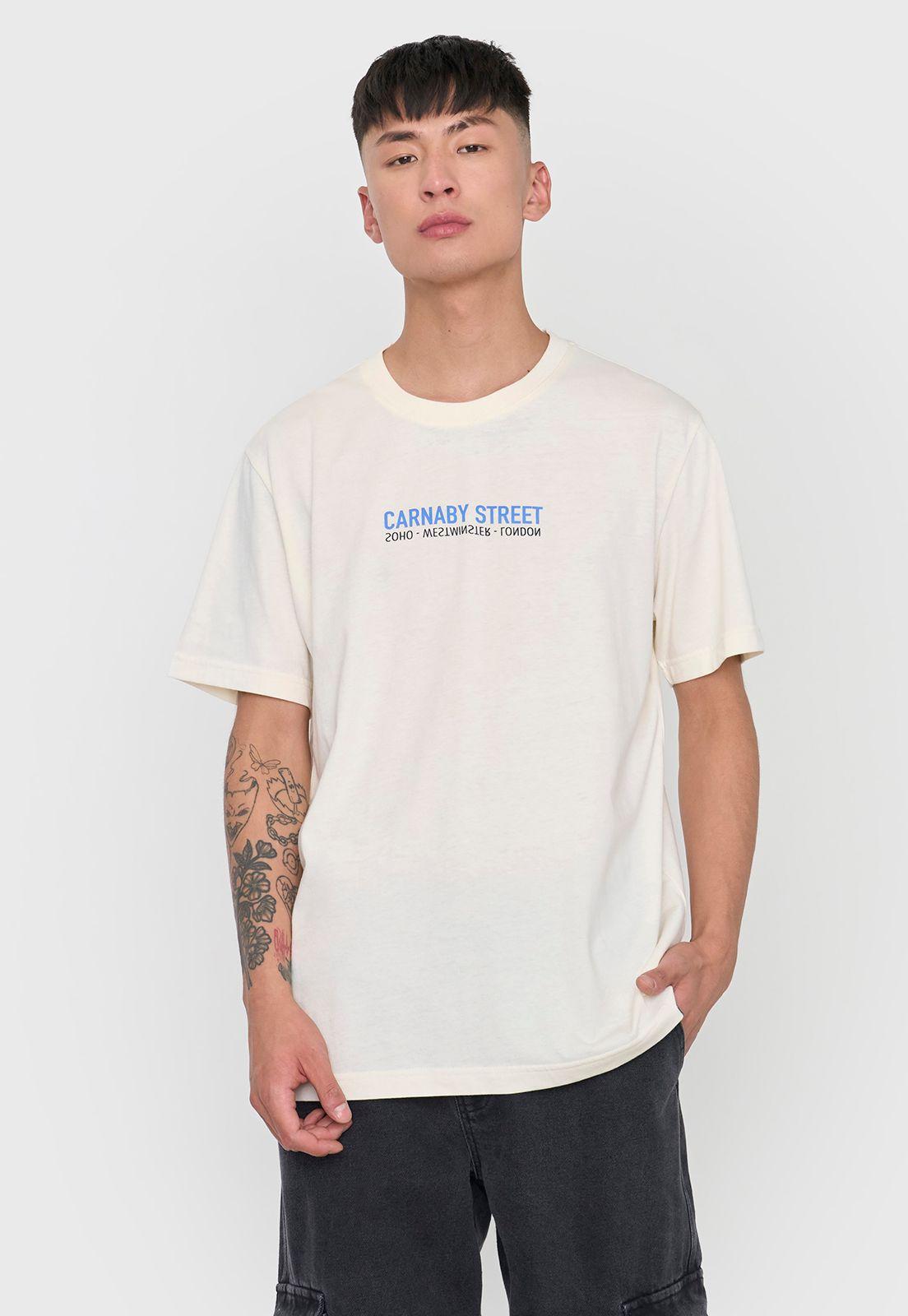 Polera Hombre Fun Photoprint Color Ecru Corona-0
