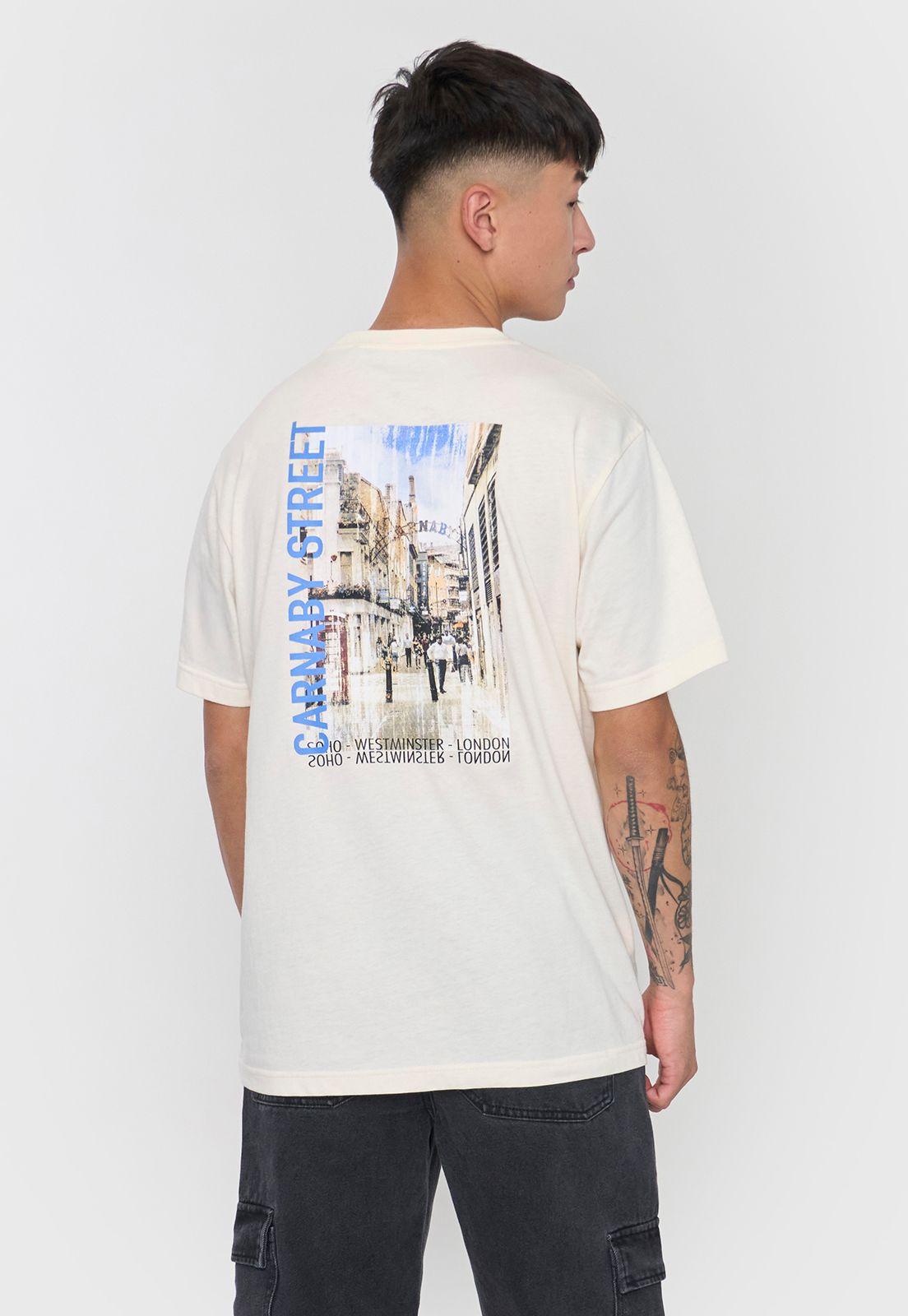 Polera Hombre Fun Photoprint Color Ecru Corona-1