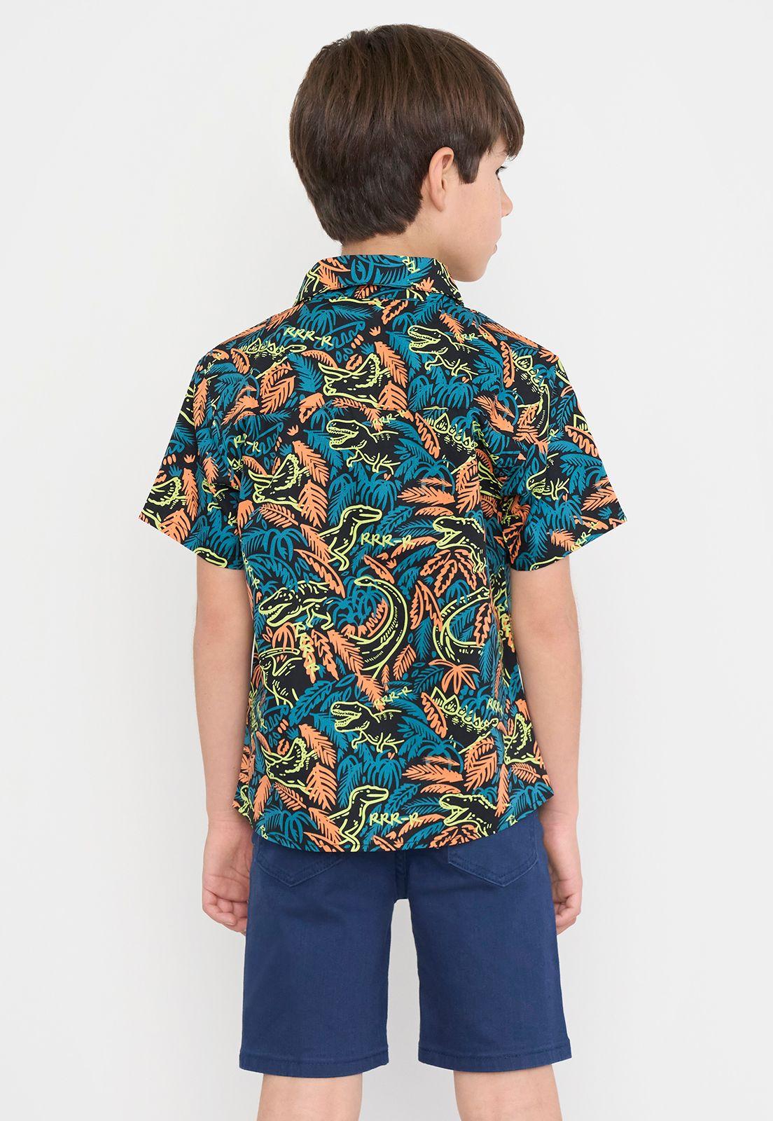 Camisa Niño Kids Fullprint Negro Corona-2
