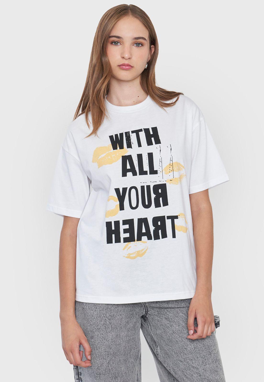 Polera Mujer Blanco Oversize Corona-0