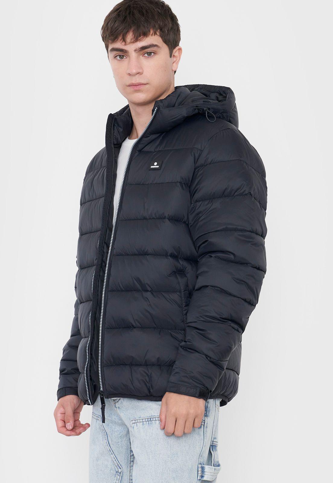 Parka Hombre Lisa Cierre Color Negro Corona-2