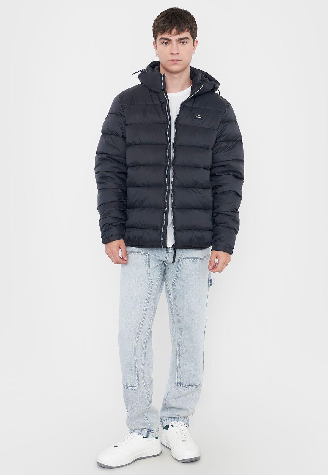 Parka Hombre Lisa Cierre Color Negro Corona-3