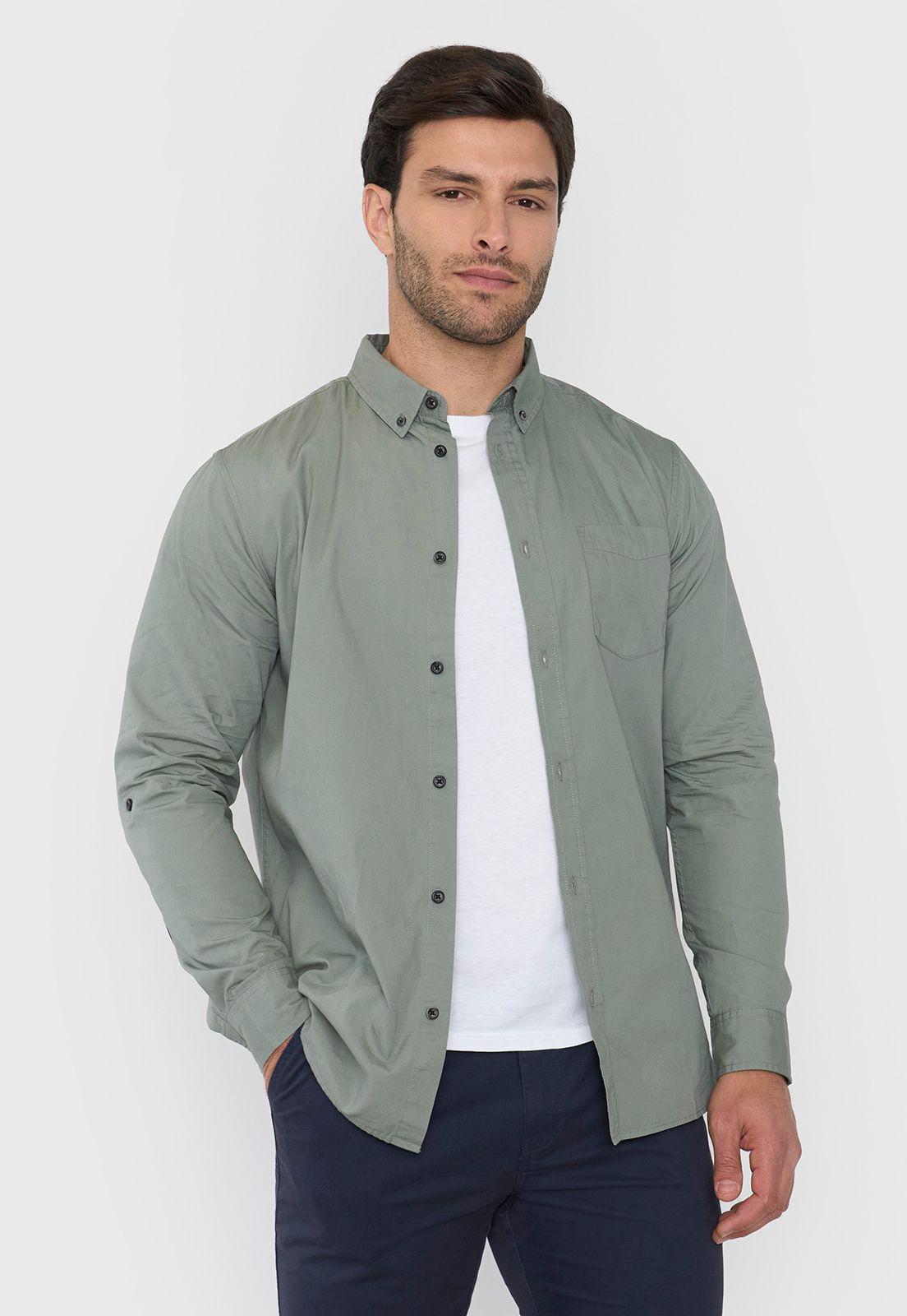 Camisa Hombre Roll Up Musgo Corona-0