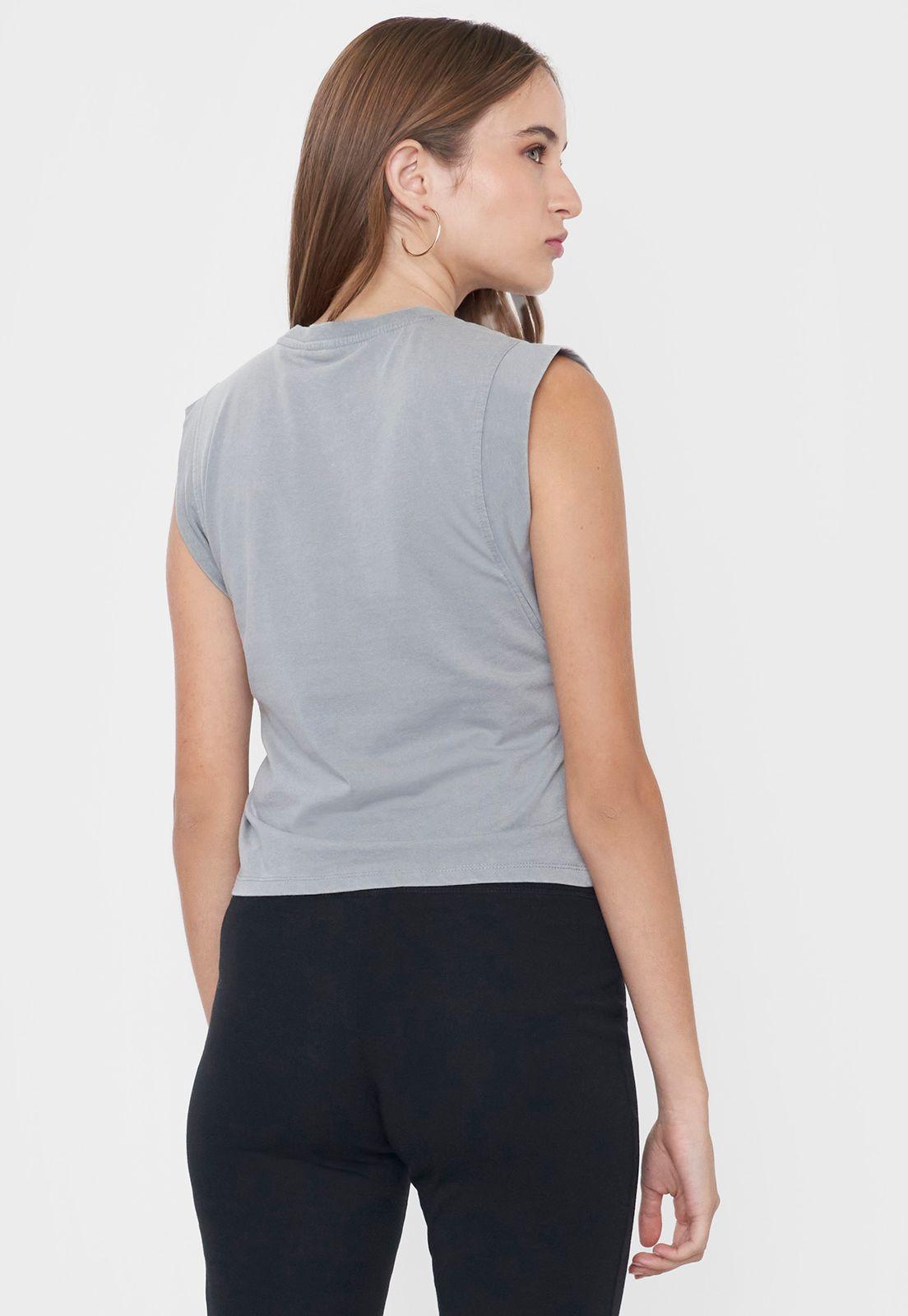 Polera Mujer Manga Vuelos Gris Claro Corona-1