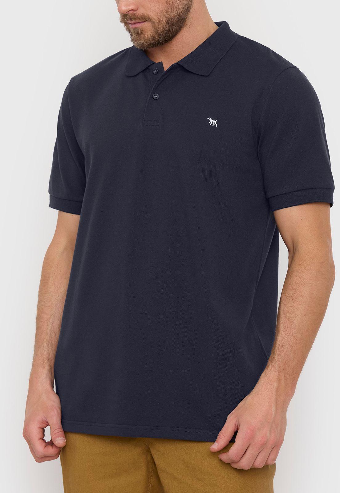 Polera Hombre Lisa Piqué Navy Corona-2