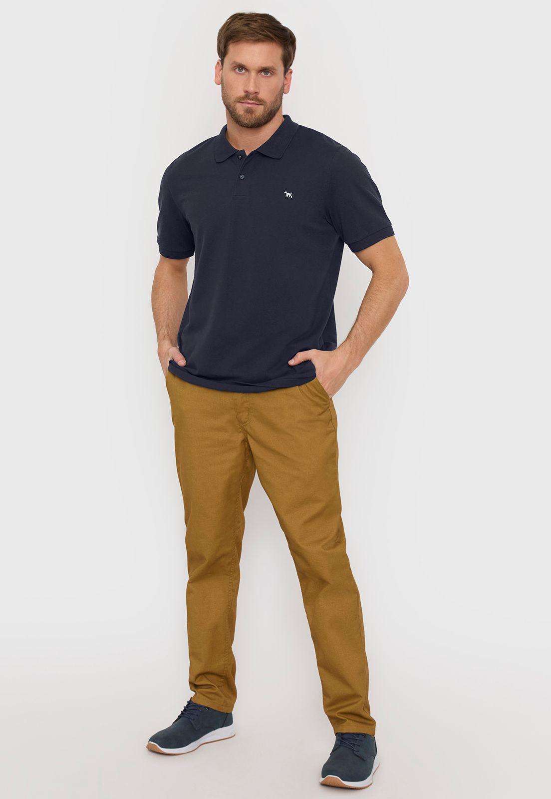 Polera Hombre Lisa Piqué Navy Corona-3