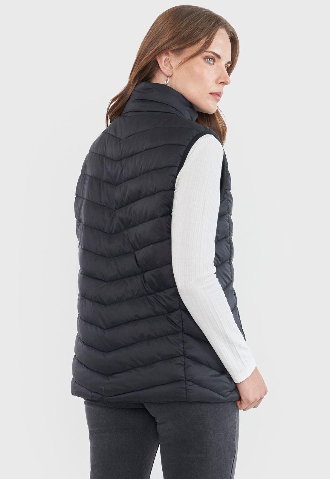 Parka Mujer Sin Mangas Color Negro Corona-1