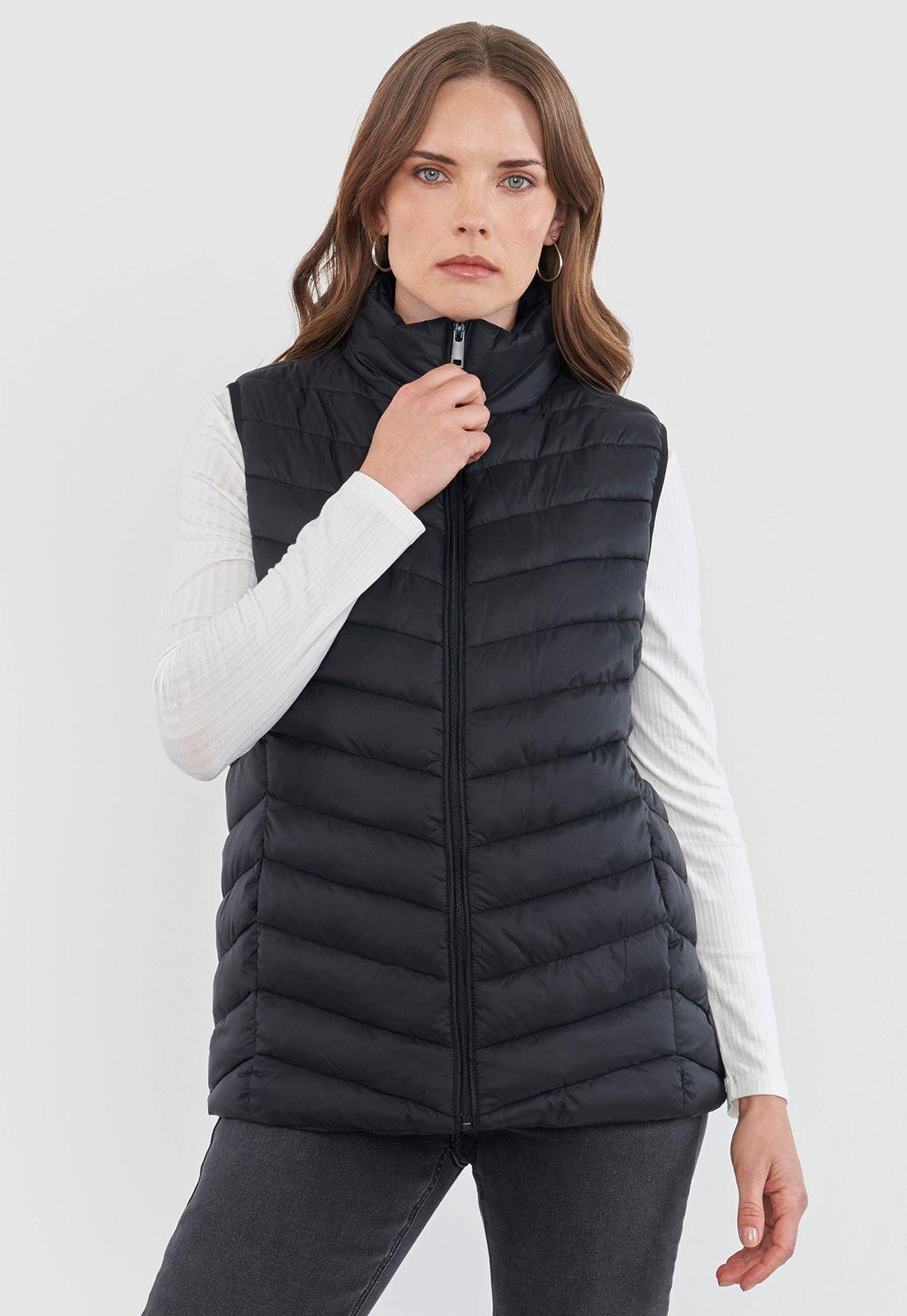 Parka Mujer Sin Mangas Color Negro Corona-2