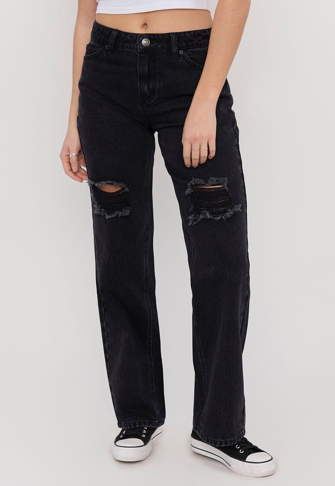 Jeans Skinny Mujer Básico 5 Bolsillos Negro Corona-1