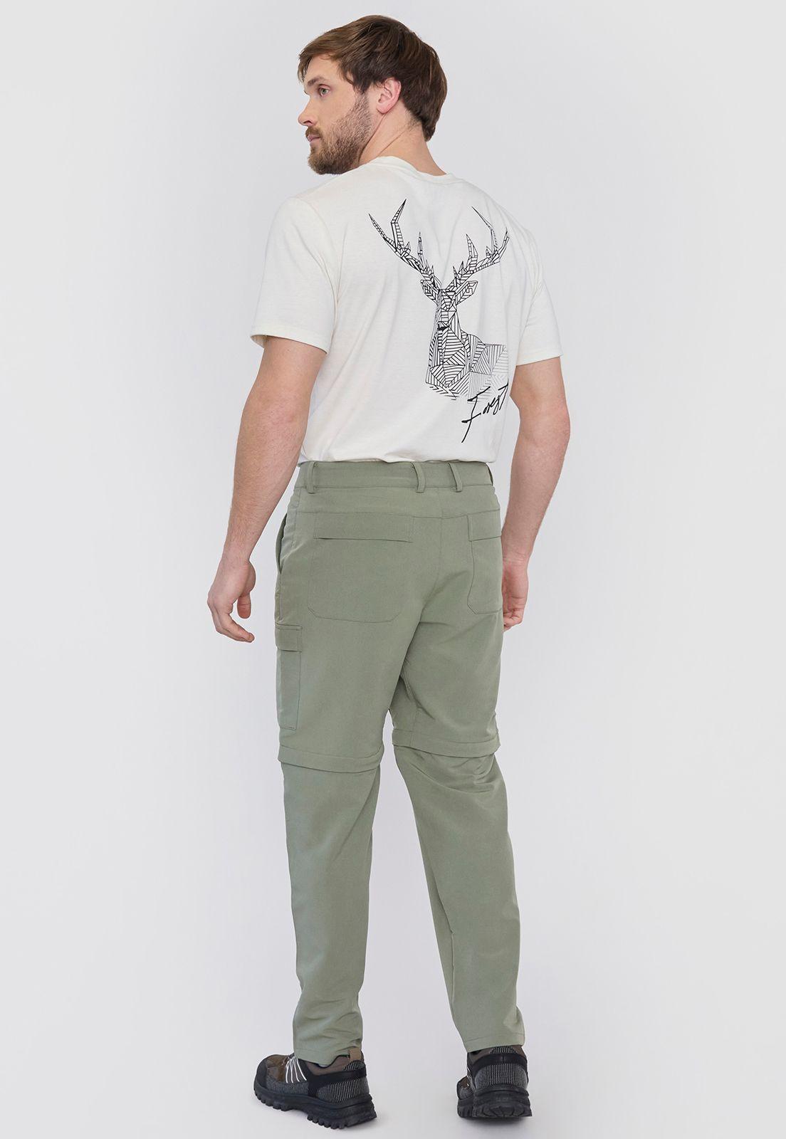Pantalón Outdoor Hombre Verde Desmontable Corona-2