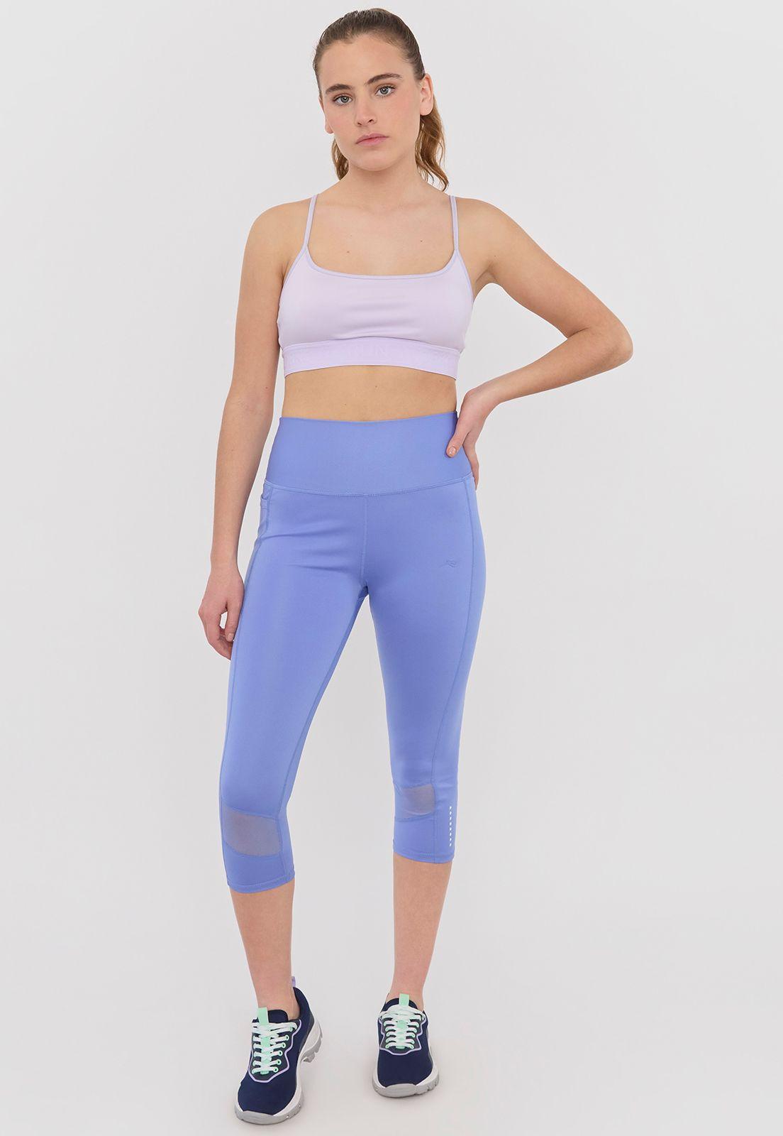 Calza Deportiva Mujer Crop Malla Celeste Corona-0