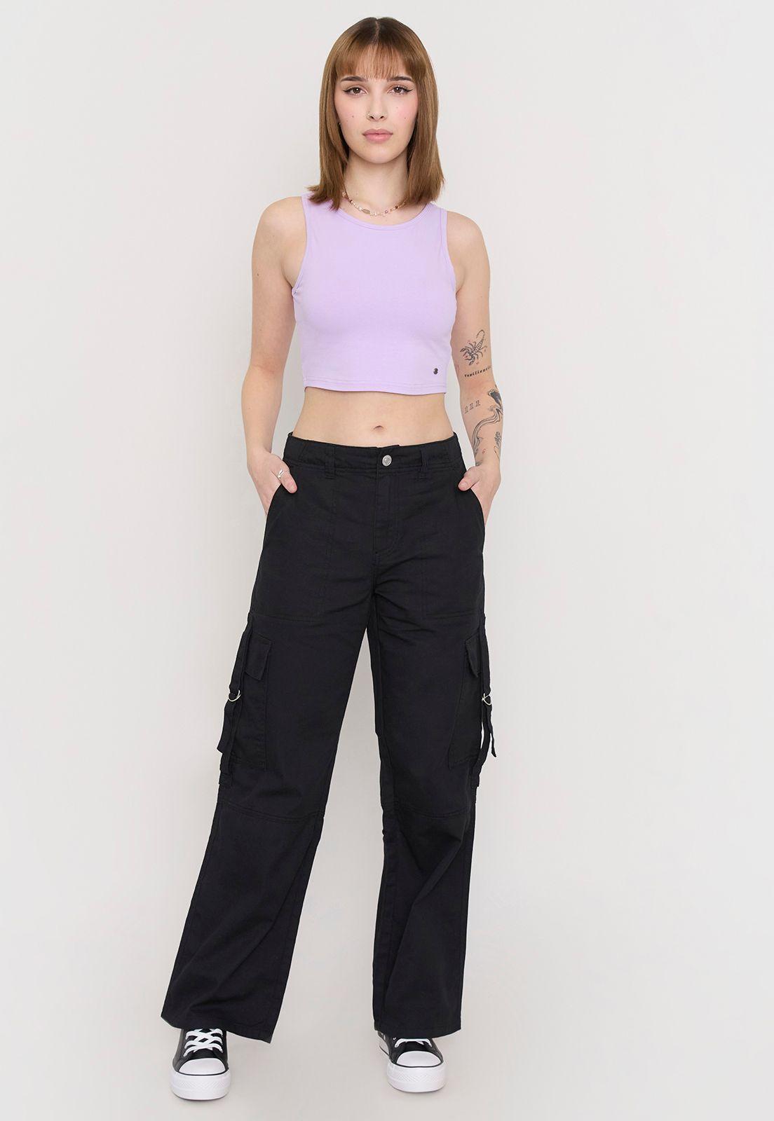 Polera Mujer Sin Mangas Crop Lila Corona-3