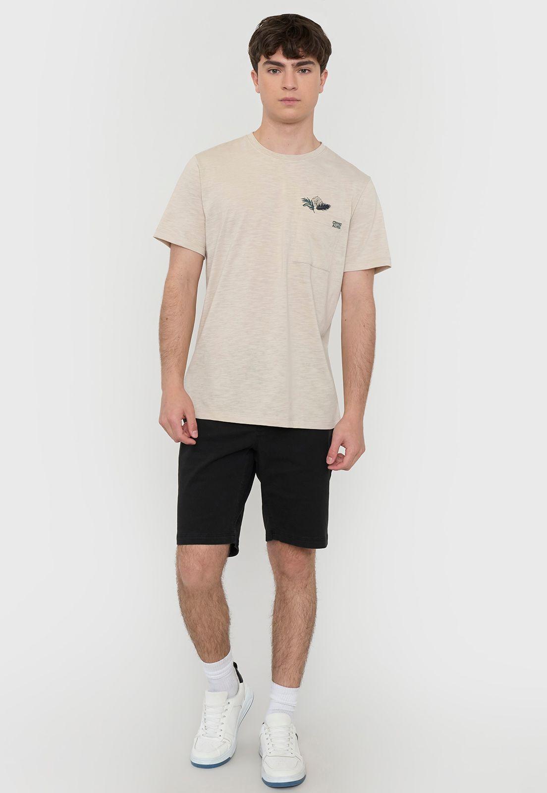 Polera Hombre Fun Bolsillo Ecru Corona-3