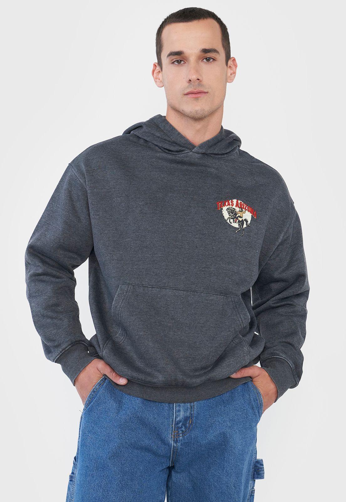 Polerón Hombre Bordado Vintage Negro Corona-0