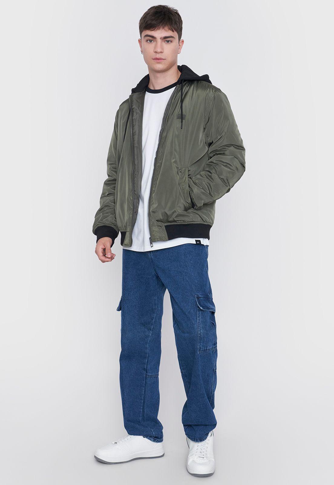 Casaca Bomber Hombre Hoodie Verde Corona-3