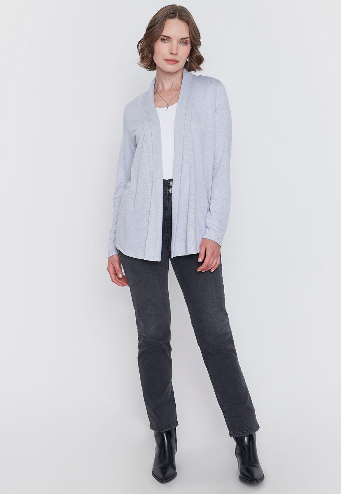 Tapado Mujer Básico Lurex Gris Corona-3