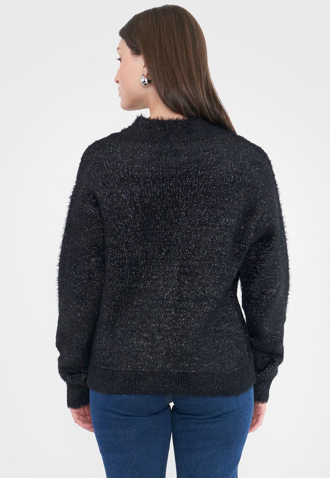 Sweater Mujer Cárdigan Lurex Negro Corona-1