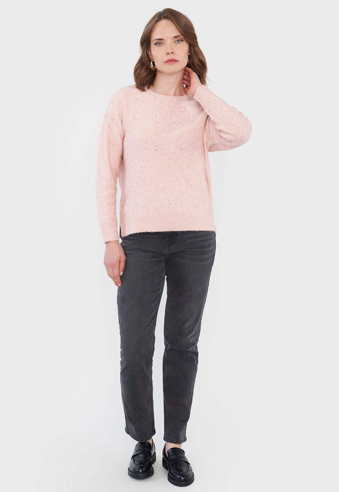 Sweater Mujer Lurex Lentejuelas Rosado Corona-3