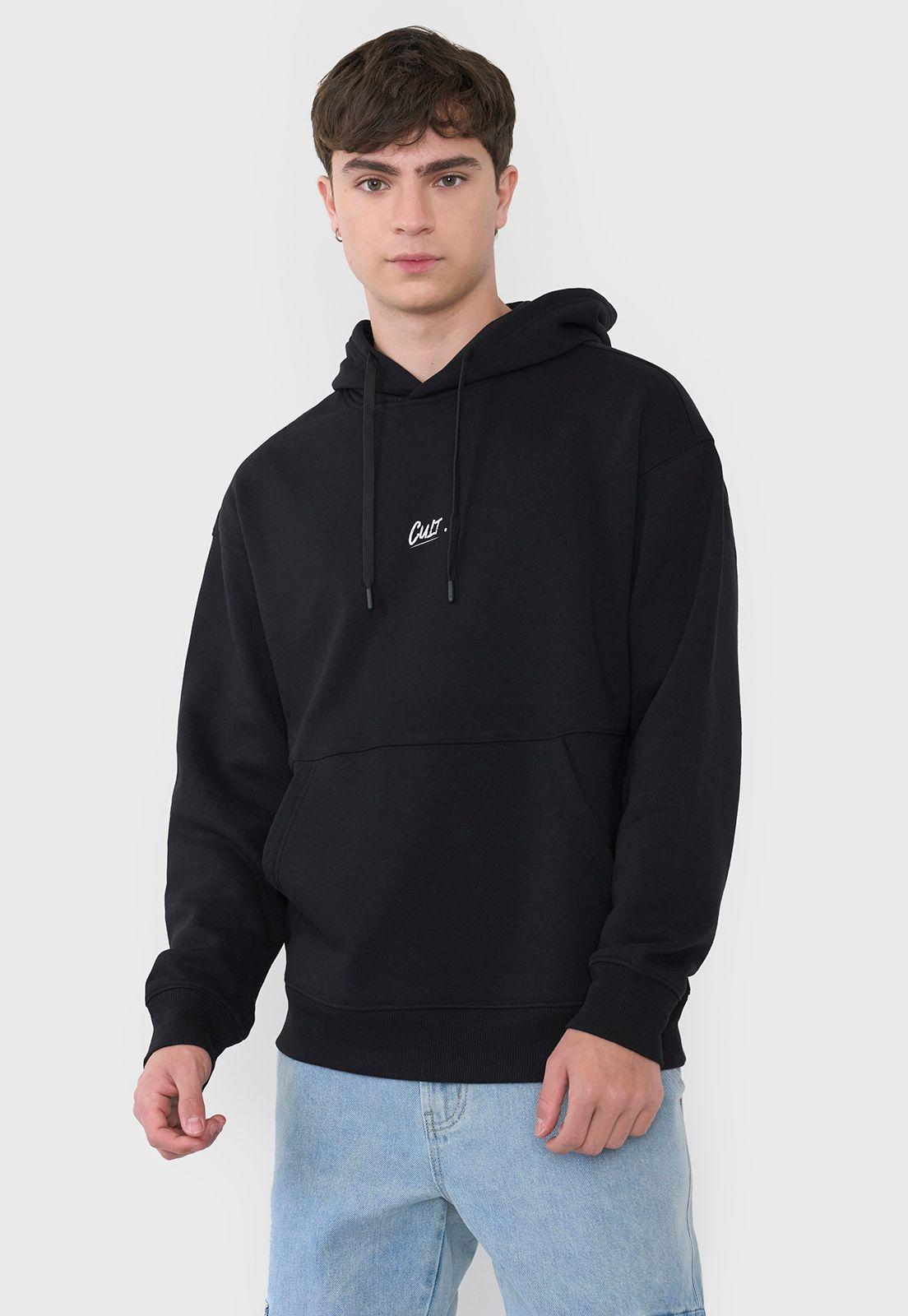 Polerón Hombre Oversize Cortes Print Negro Corona-0
