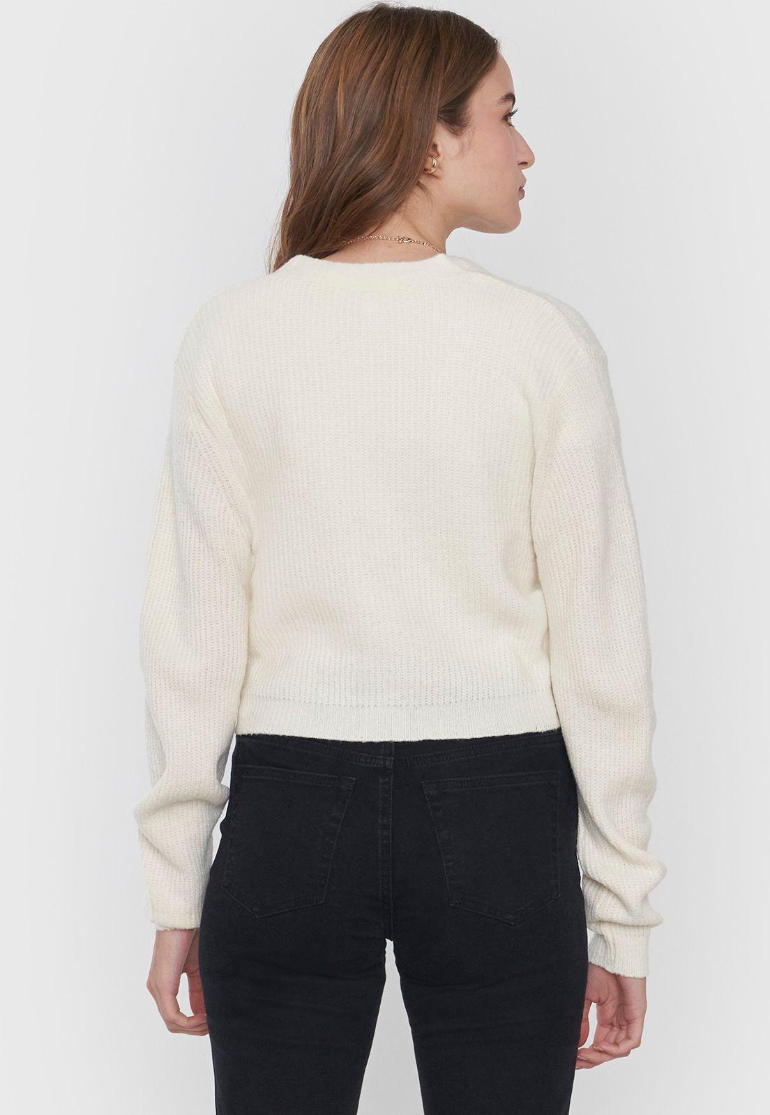 Sweater Mujer Cárdigan Ecru Corona-1