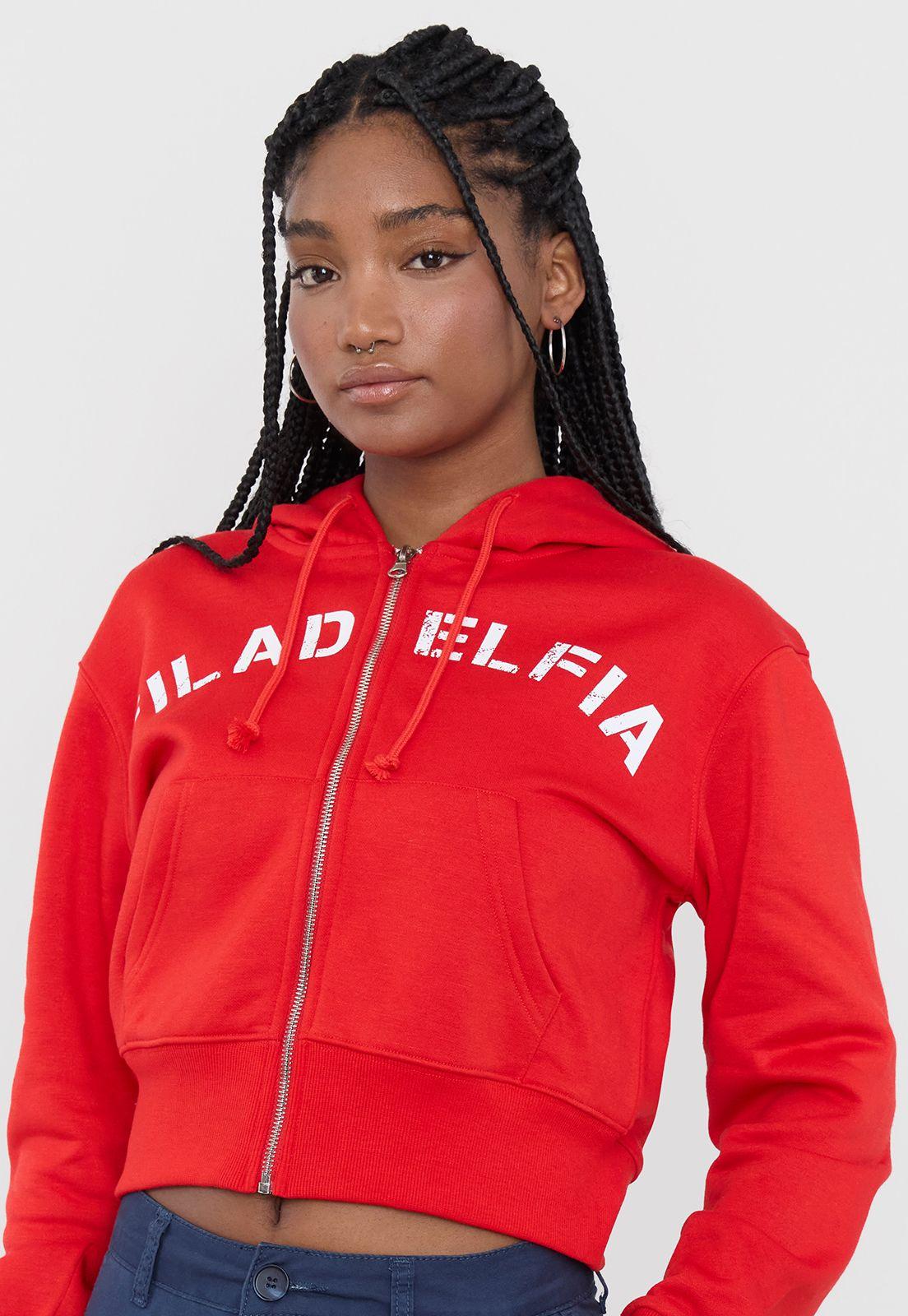 Polerón Mujer Full Zipper Rojo Corona-2