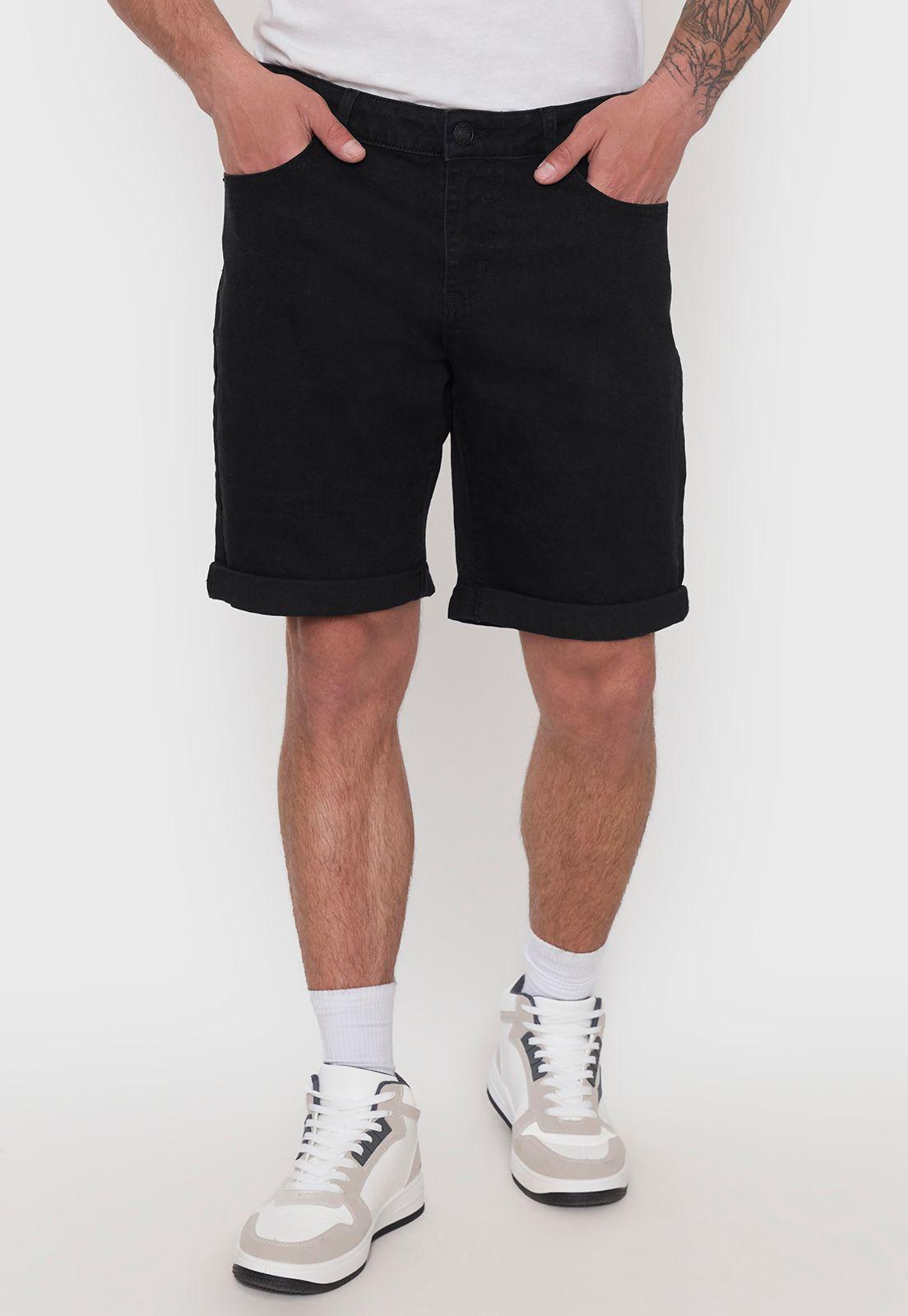 Short Hombre Denim Negro Corona-1