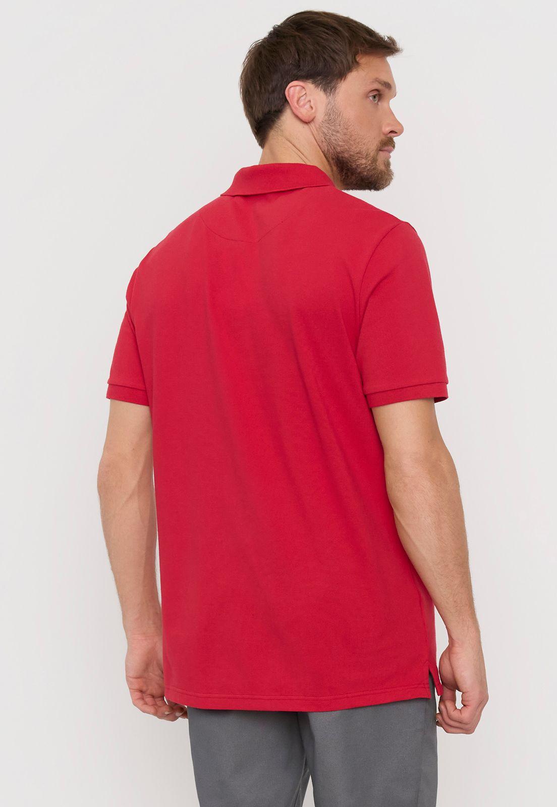 Polera Hombre Lisa Piqué Rojo Corona-2