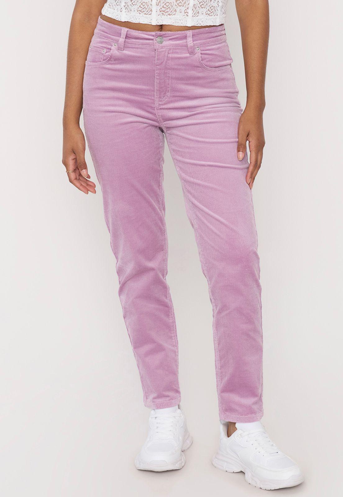 Pantalón Mujer Cotelé Palo Rosa Corona-1